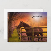 パドックパーソナライズされた馬 ポストカード (正面/裏面)