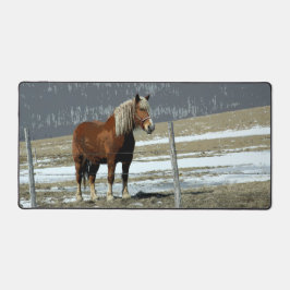 パドック荷車を引くデスクマットにベルギーの馬 デスクマット