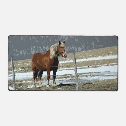パドック荷車を引くデスクマットにベルギーの馬 デスクマット (正面)