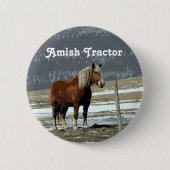 パドック荷車を引くピンボタンにベルギーの馬 缶バッジ (正面)