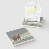 パドック荷車を引く石コースターにベルギーの馬 ストーンコースター (横)