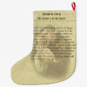 パドパーソナライズされたア祈りの言葉 ラージクリスマスストッキング (裏面)