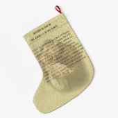 パドパーソナライズされたア祈りの言葉 ラージクリスマスストッキング (裏面 (吊り時))