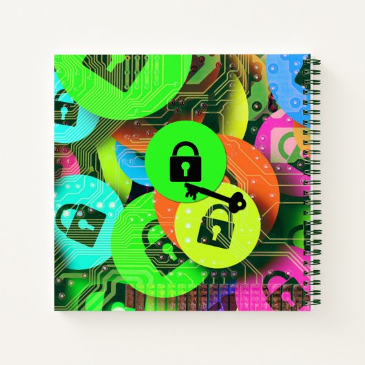 パドパーソナライズされたロックと鍵ジャーナル ノートブック (裏面)