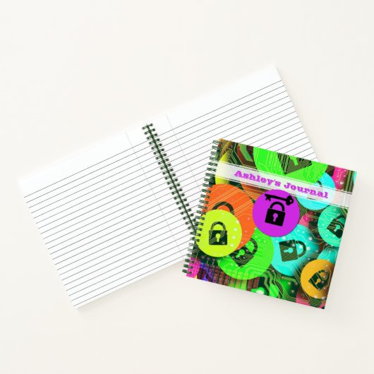 パドパーソナライズされたロックと鍵ジャーナル ノートブック (内部)