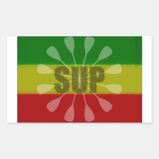 パドリングで立つ 長方形シール (正面)