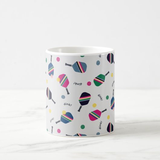 パドルとディンクストライプののピクルボールマグ! コーヒーマグカップ (中央)