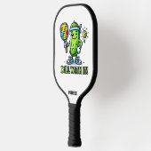 パドルと可愛い漫画の漬物Dill With It! ピックルボールラケット (左)