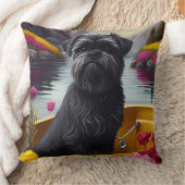 パドルにアフェンピンシャー犬：風光明媚な冒険 クッション (ブランケット)