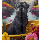 パドルにアフェンピンシャー犬：風光明媚な冒険 シャワーカーテン (正面)