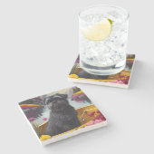 パドルにアフェンピンシャー犬:風光明媚な冒険 ストーンコースター (横)