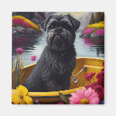 パドルにアフェンピンシャー犬:風光明媚な冒険 マグネット (正面)