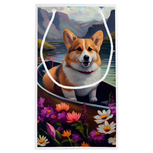 パドルにコルギを乗せる：風光明媚な冒険 スモールペーパーバッグ (裏面)