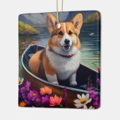 パドルにコルギを乗せる:風光明媚な冒険 セラミックオーナメント (左)