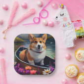 パドルにコルギを乗せる:風光明媚な冒険 ペーパープレート (パーティー)