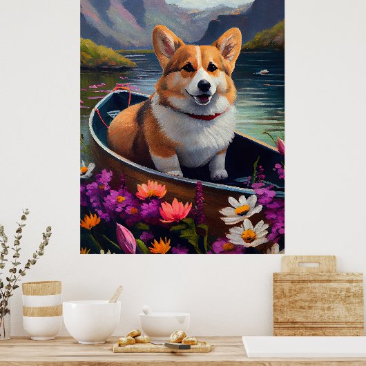 パドルにコルギを乗せる:風光明媚な冒険 ポスター (キッチン)