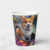 パドルにコルギを乗せる：風光明媚な冒険 紙コップ (裏面)