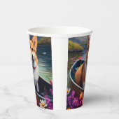 パドルにコルギを乗せる：風光明媚な冒険 紙コップ (右)