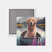 パドルにゴールデンレトリバー：風光明媚な冒険 マグネット (正面/裏面)