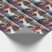 パドルにゴールデンレトリバー:風光明媚な冒険 ラッピングペーパー (角)