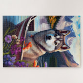 パドルにシベリアのハスキー：風光明媚な冒険 ジグソーパズル (横)