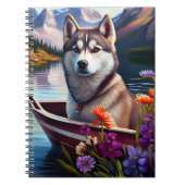 パドルにシベリアのハスキー:風光明媚な冒険 ノートブック (正面)