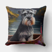 パドルにシュナウザー：風光明媚な冒険 クッション (正面)