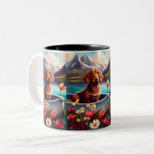 パドルにダシュント:風光明媚な冒険 ツートーンマグカップ (正面左)