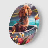 パドルにダシュント：風光明媚な冒険 ラージ壁時計 (傾斜)