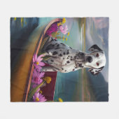 パドルにダルマチア語:風光明媚な冒険 フリースブランケット (正面(横))