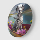 パドルにダルマチア語：風光明媚な冒険 ラージ壁時計 (傾斜)