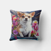 パドルにチワワ：風光明媚な冒険 クッション (裏面)