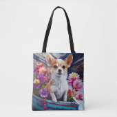 パドルにチワワ:風光明媚な冒険 トートバッグ (正面)