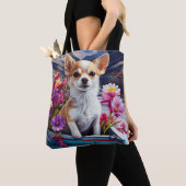 パドルにチワワ:風光明媚な冒険 トートバッグ (クローズアップ)