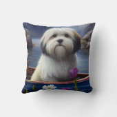 パドルにハバニーズ:風光明媚な冒険 クッション (裏面)