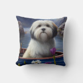 パドルにハバニーズ:風光明媚な冒険 クッション (正面)