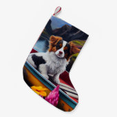 パドルにパピロン：風光明媚な冒険 スモールクリスマスストッキング (正面 (吊り時))