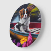 パドルにパピロン：風光明媚な冒険 ラージ壁時計 (傾斜)