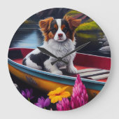 パドルにパピロン：風光明媚な冒険 ラージ壁時計 (正面)