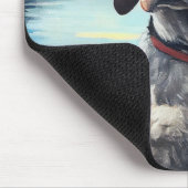 パドルにブルーティックの犬：風光明媚な冒険 マウスパッド (コーナー)