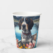 パドルにブルーティックの犬：風光明媚な冒険 紙コップ (裏面)