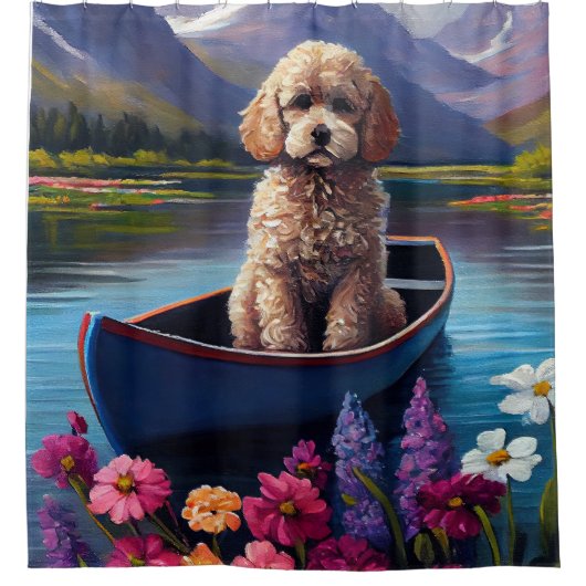 パドルにプードル:風光明媚な冒険 シャワーカーテン (正面)