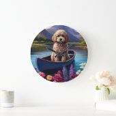 パドルにプードル：風光明媚な冒険 ラージ壁時計 (ホーム)