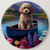 パドルにプードル:風光明媚な冒険 缶バッジ (正面)