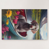 パドルにワイマラーナー:風光明媚な冒険 ジグソーパズル (横)