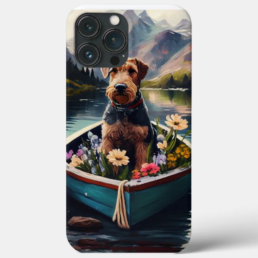 パドルに乗ったエアデール・テリア:景色を楽しむ冒険 Case-Mate iPhoneケース (裏面)