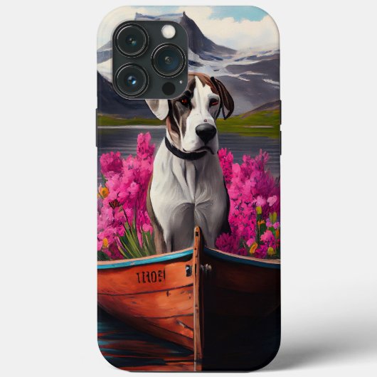 パドルに乗ったグレートデーン: 景色の良い冒険 Case-Mate iPhoneケース (裏面)