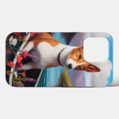 パドルに乗ったバセンジー犬:風光明媚な冒険 Case-Mate iPhoneケース (裏面 (横))