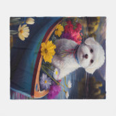 パドルに乗ったビコンフリーズ：風光明媚な冒険 フリースブランケット (正面(横))