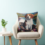 パドルに乗ったビーグル犬:風光明媚な冒険 クッション (椅子)